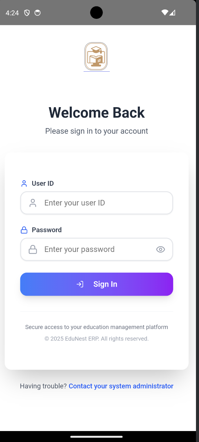 EduNest ERP Mobile App Screenshot 2